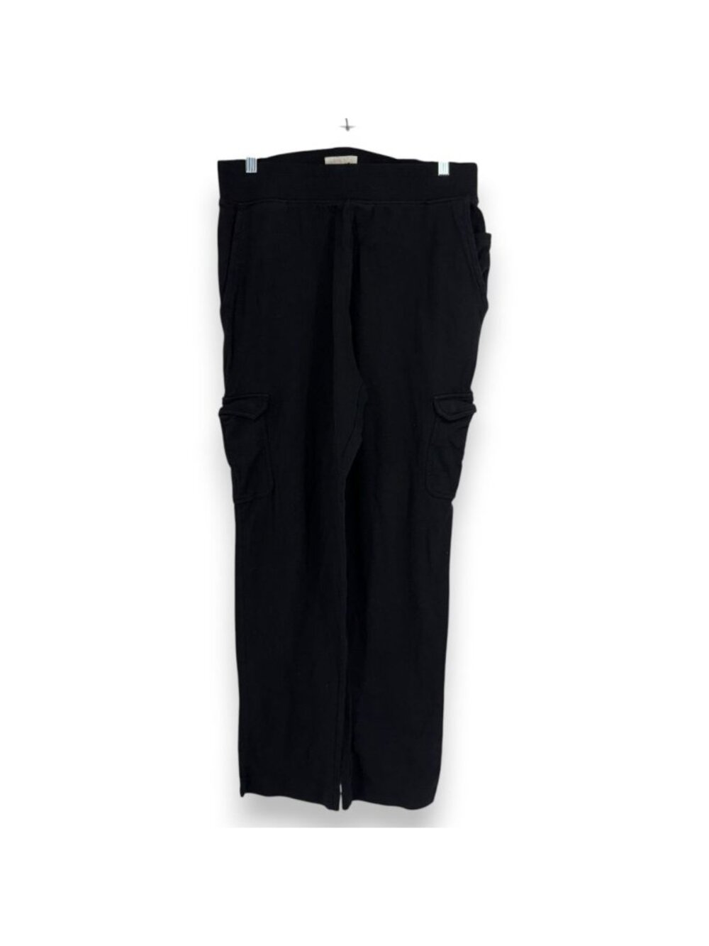 Pact Organic Women L Cargo Pants Stretch Straight Leg Black Pockets Pull On
